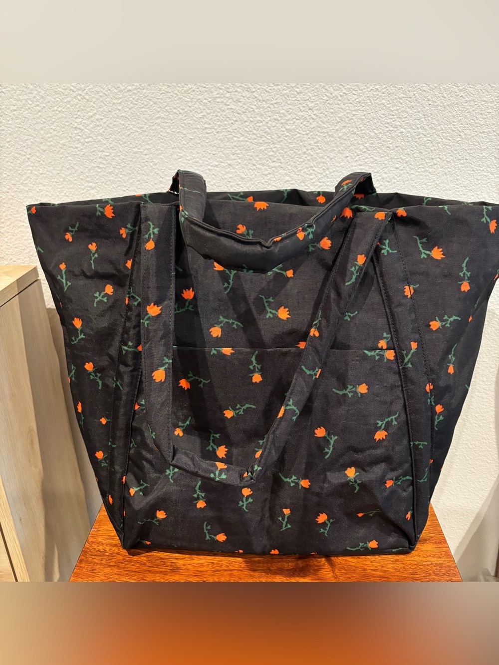 New Baggu Cloud Nylon Tote Painted Wildflower